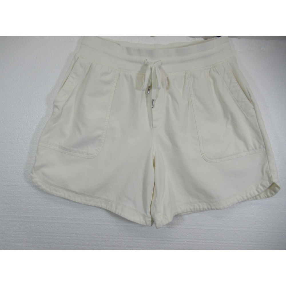 Athleta Farallon Shorts Women Large Ivory Active Lounge Pockets 798619